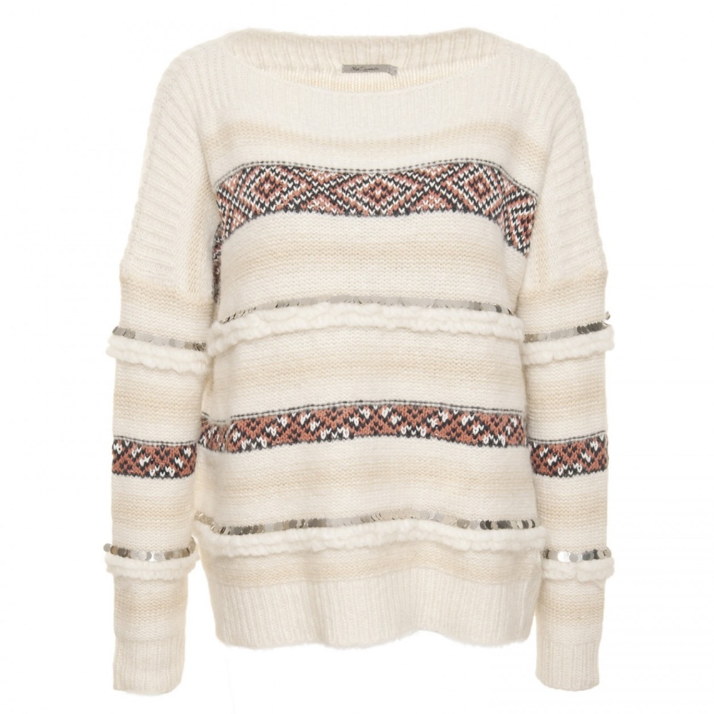Mes Demoiselles Ejaz Ecru Wool Blend Sweater Cream Boho Designer Women Size S - Picture 14 of 14